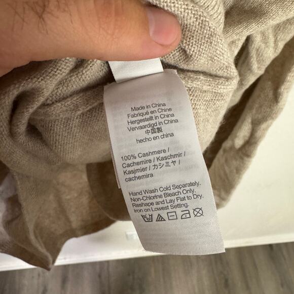 J.Crew Cashmere 15.8 Crewneck Sweater Mens XL Cream Soft Knit Pullover BE895 LS - Picture 8 of 9